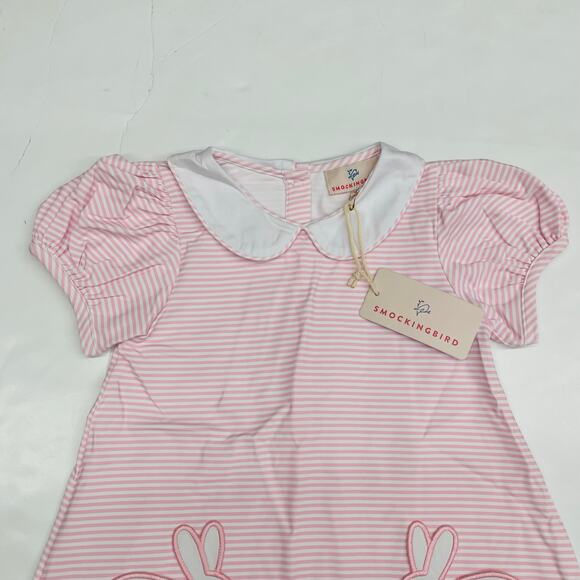 NWT Smockingbird Size 2 Pink Bunny Pocket Dress - Picture 4 of 5